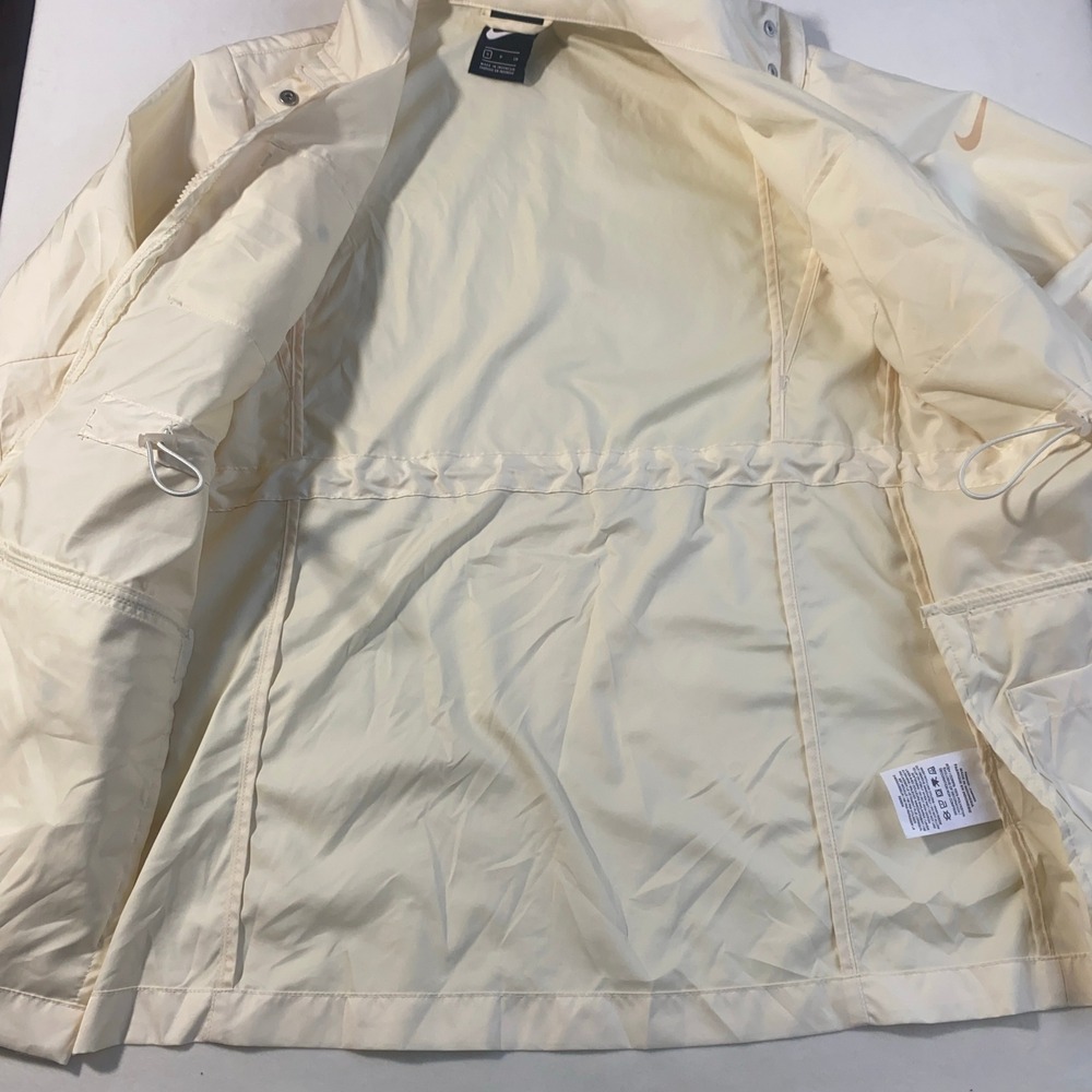 Nike Womens Utility Field Jacket Sail White Full‎ Zip Snap Cargo Pockets Small - Picture 8 of 9